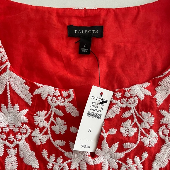 Talbots Orange Floral Embroidered Blouse Women’s S NWT Career Workwear - Picture 4 of 5
